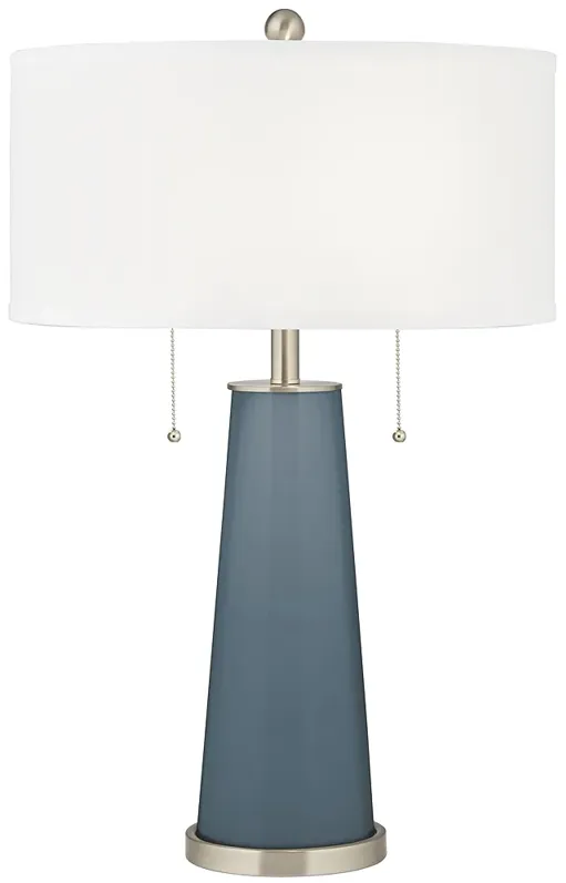 Color Plus Peggy 29 3/4" Modern Glass Smoky Blue Table Lamp