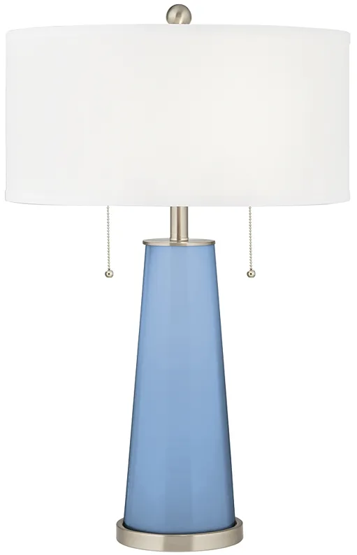 Color Plus Peggy 29 3/4" Placid Blue Glass Table Lamp