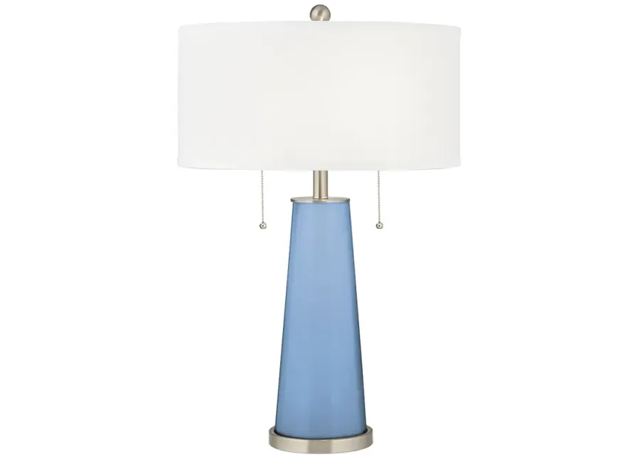 Color Plus Peggy 29 3/4" Placid Blue Glass Table Lamp