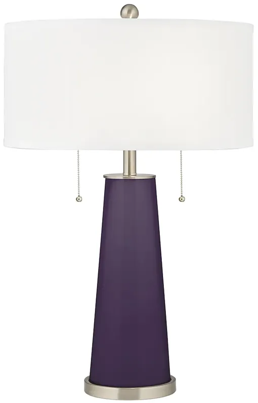 Color Plus Peggy 29 3/4" Quixotic Plum Purple Glass Table Lamp