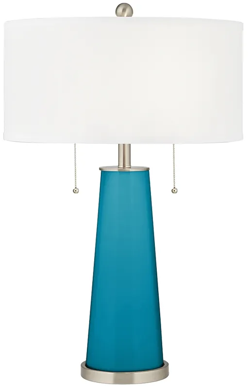 Color Plus Peggy 29 3/4" Modern Caribbean Sea Blue Table Lamp