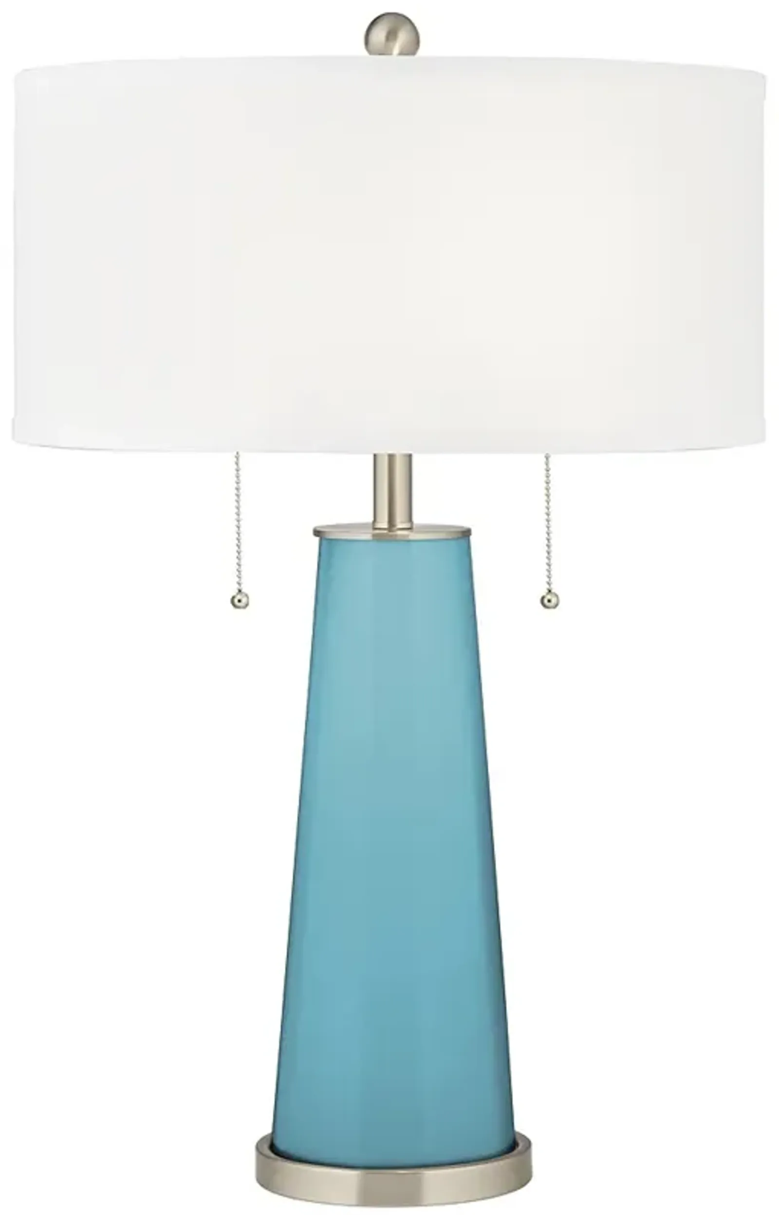 Color Plus Peggy 29 3/4" Modern Glass Nautilus Blue Table Lamp