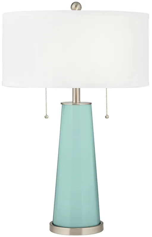 Color Plus Peggy 29 3/4" Modern Glass Cay Blue Table Lamp