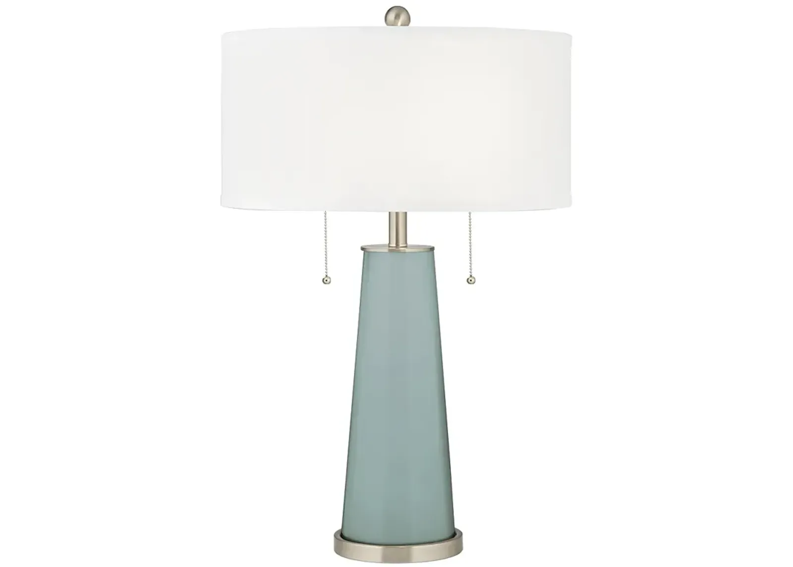 Color Plus Peggy 29 3/4" White Shade and Aqua-Sphere Blue Table Lamp