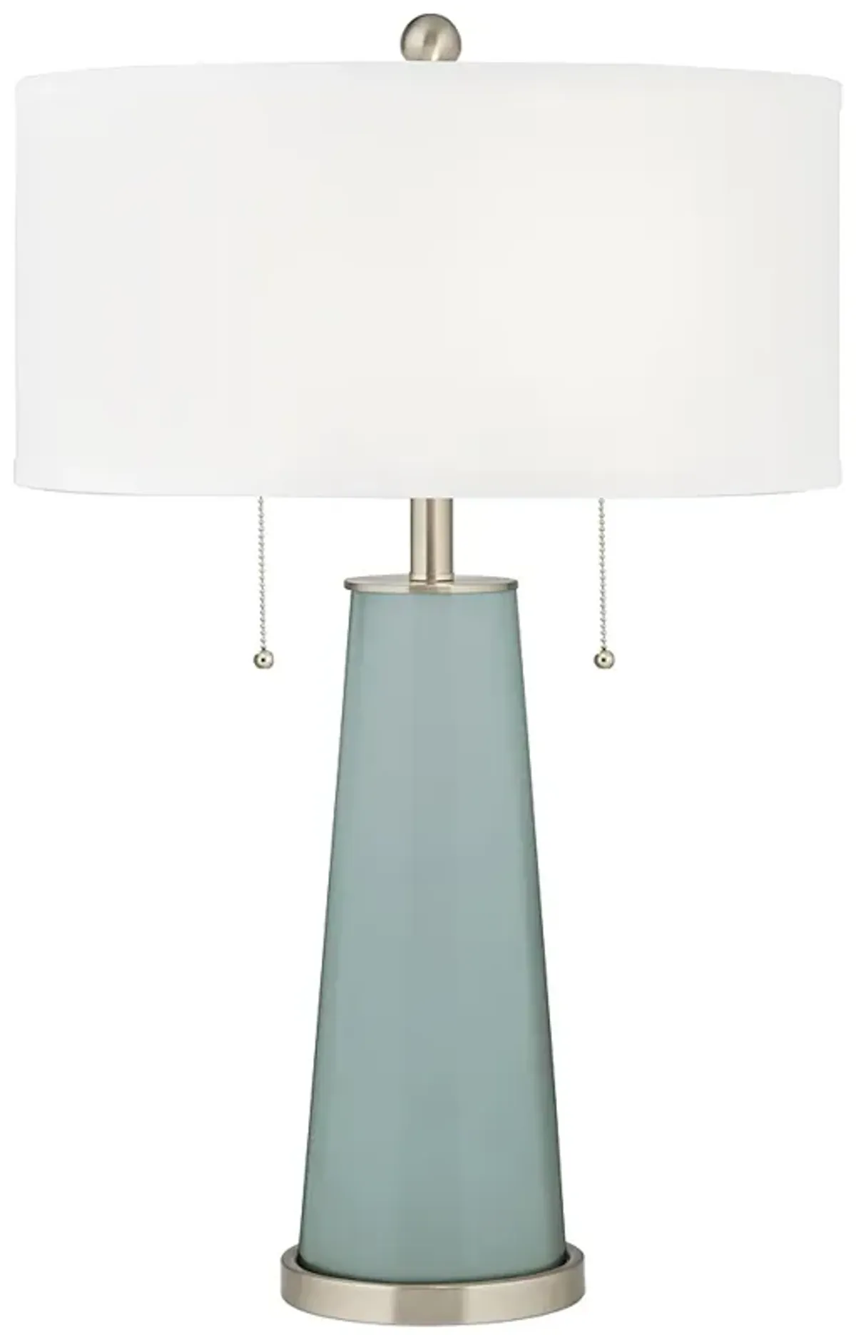 Color Plus Peggy 29 3/4" White Shade and Aqua-Sphere Blue Table Lamp