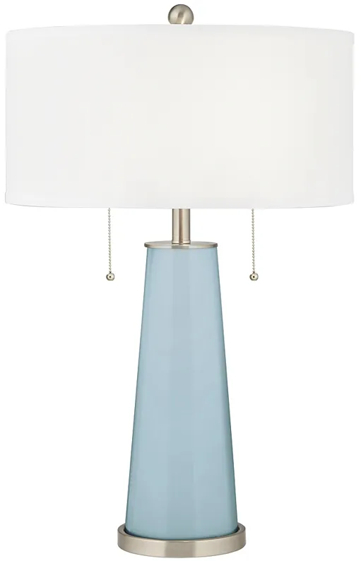 Color Plus Peggy 29 3/4" Modern Glass Vast Sky Blue Table Lamp