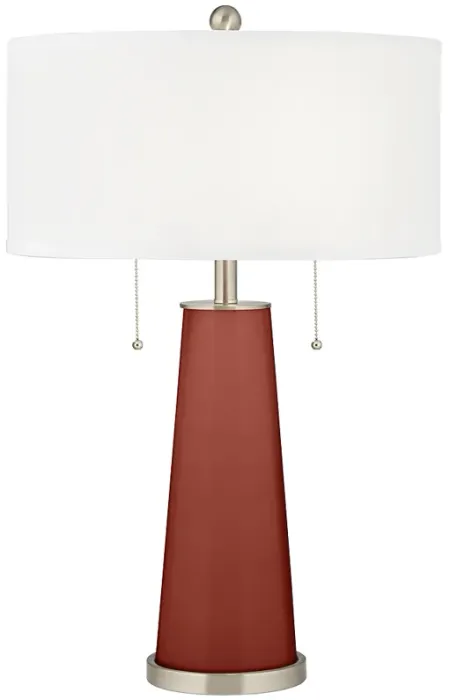 Color Plus Peggy 29 3/4" Modern Madeira Red Glass Table Lamp