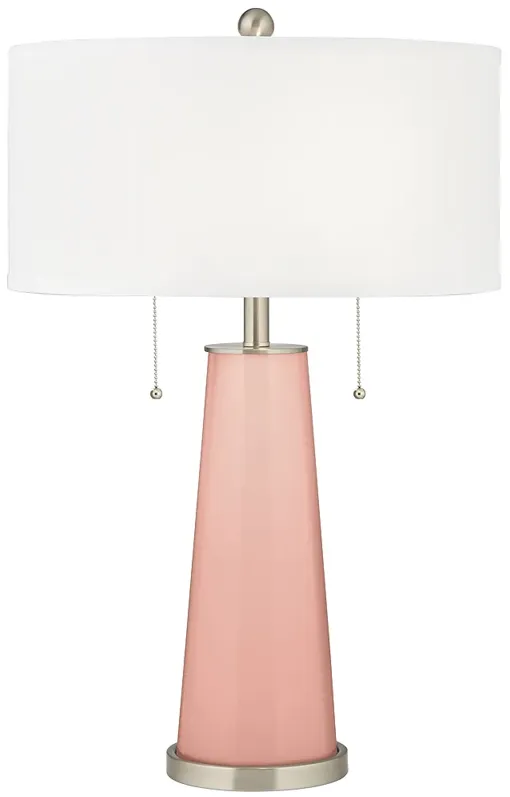 Rustique Warm Coral Peggy Glass Table Lamp