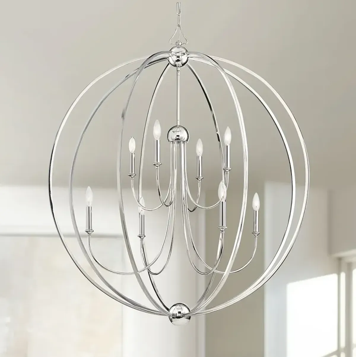 Crystorama Sylvan 40"W Polished Nickel 8-Light Chandelier