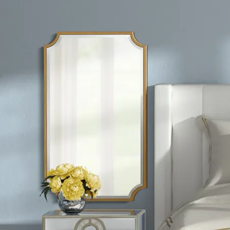 Jacinda Antique Gold 24" x 40" Rounded Cut Edge Wall Mirror