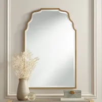 Antique Gold 40" x 26" Waved Arch Tall Traditional Wall Mirror
