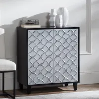 Firenze 30 1/2" Wide Black and Silver Accent Cabinet