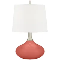 Color Plus Felix 24" Modern Coral Reef Pink Table Lamp