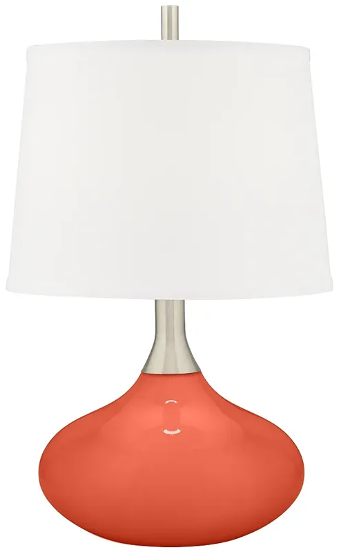 Color Plus Felix 24" Modern Daring Orange Table Lamp