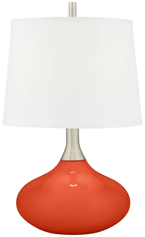 Color Plus Felix 24" Modern Daredevil Orange Table Lamp