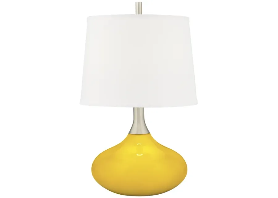 Color Plus Felix 24" Modern Citrus Yellow Table Lamp