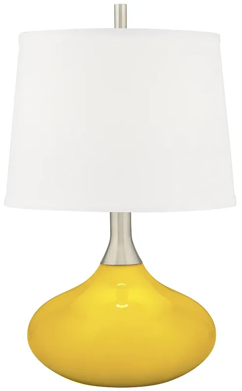 Color Plus Felix 24" Modern Citrus Yellow Table Lamp