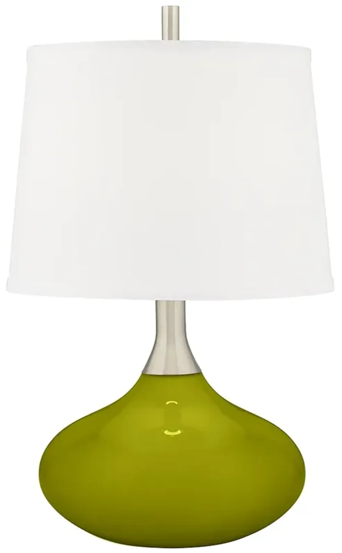 Color Plus Felix 24" Modern Glass Olive Green Table Lamp