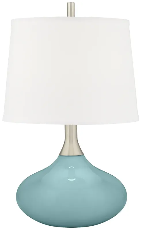 Color Plus Felix 24" Raindrop Blue Modern Table Lamp