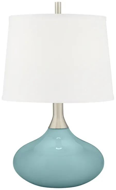 Color Plus Felix 24" Raindrop Blue Modern Table Lamp