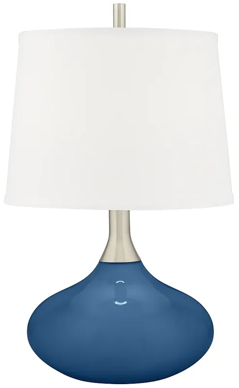 Color Plus Felix 24" Modern Regatta Blue Table Lamp