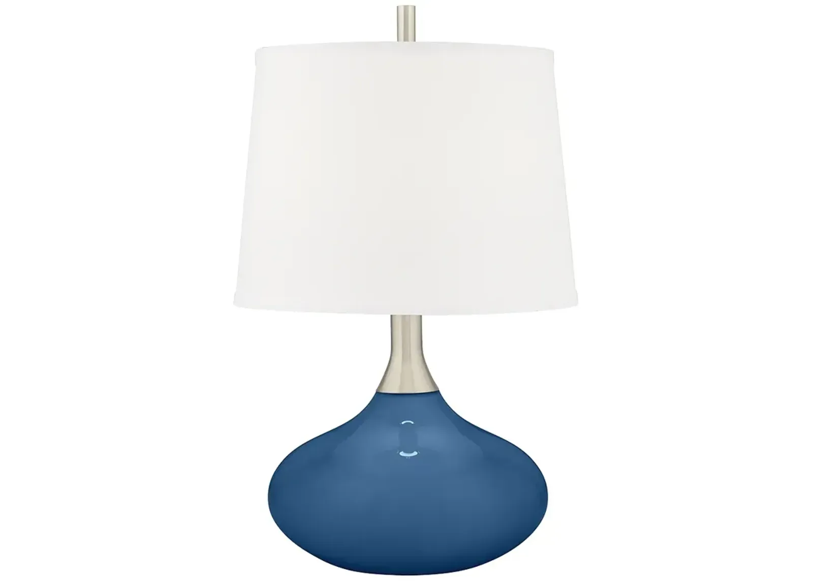 Color Plus Felix 24" Modern Regatta Blue Table Lamp