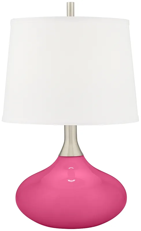 Color Plus Felix 24" High Modern Glass Blossom Pink Table Lamp