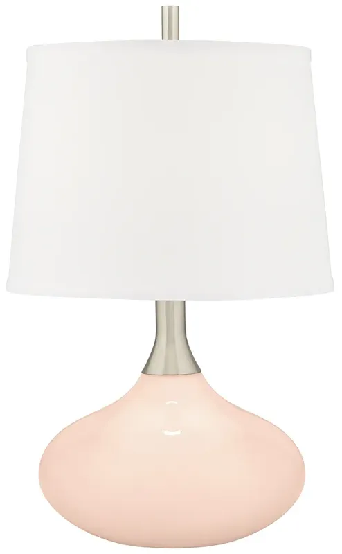 Color Plus Felix 24" Linen Pink Modern Table Lamp