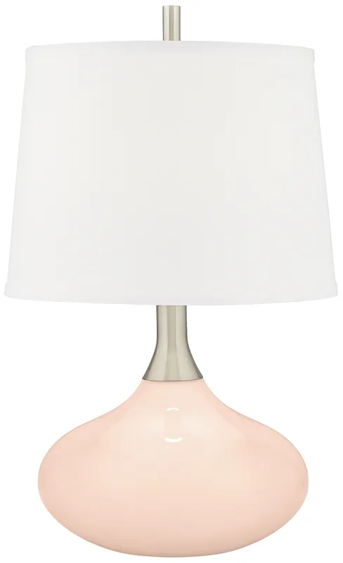 Color Plus Felix 24" Linen Pink Modern Table Lamp