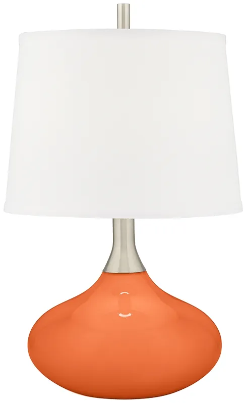 Color Plus Felix 24" Modern Nectarine Orange Table Lamp