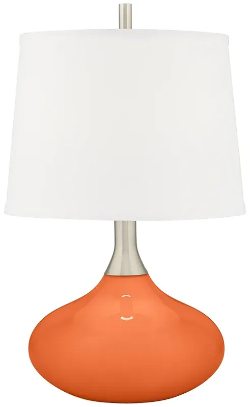 Color Plus Felix 24" Modern Nectarine Orange Table Lamp