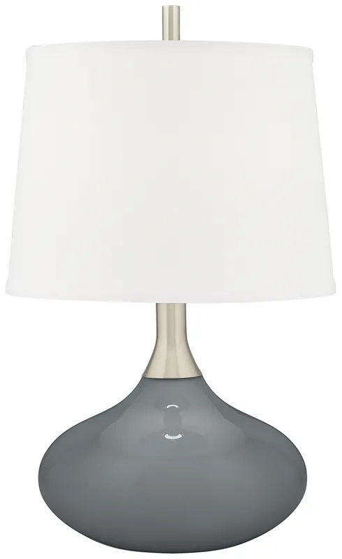 Color Plus Felix 24" Software Gray Modern Glass Table Lamp