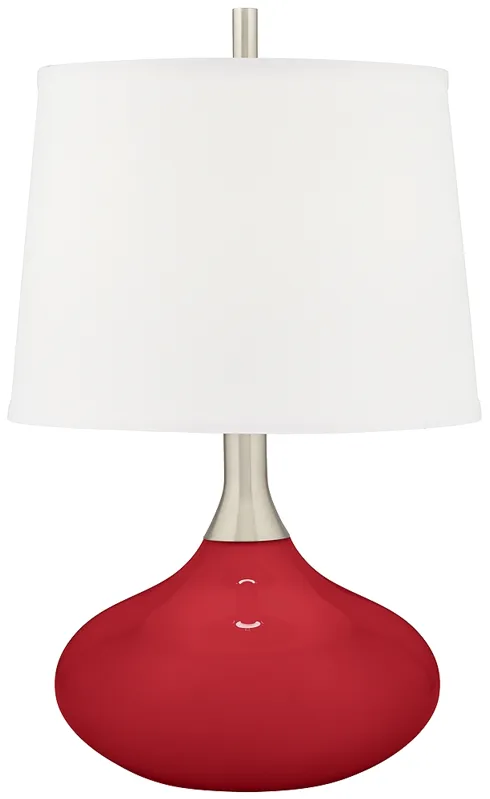 Color Plus Felix 24" High Ribbon Red Modern Table Lamp
