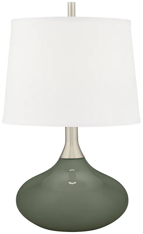 Color Plus Felix 24" High Deep Lichen Green Modern Table Lamp