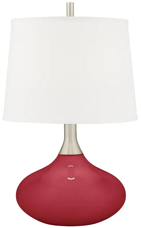 Color Plus Felix 24" High Samba Red Modern Glass Table Lamp