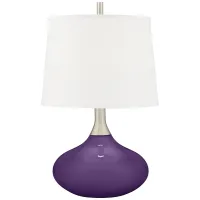 Color Plus Felix 24" Acai Purple Glass Modern Table Lamp
