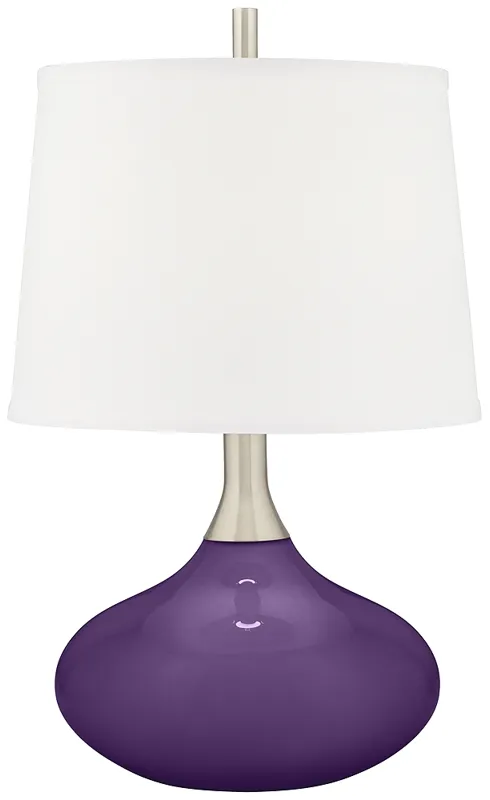 Color Plus Felix 24" Acai Purple Glass Modern Table Lamp