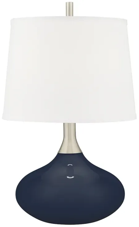 Color Plus Felix 24" Modern Naval Blue Table Lamp