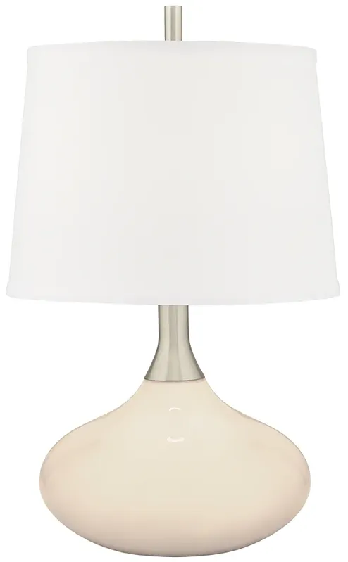 Color Plus Felix 24" Steamed Milk White Modern Table Lamp