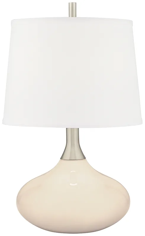 Color Plus Felix 24" Steamed Milk White Modern Table Lamp