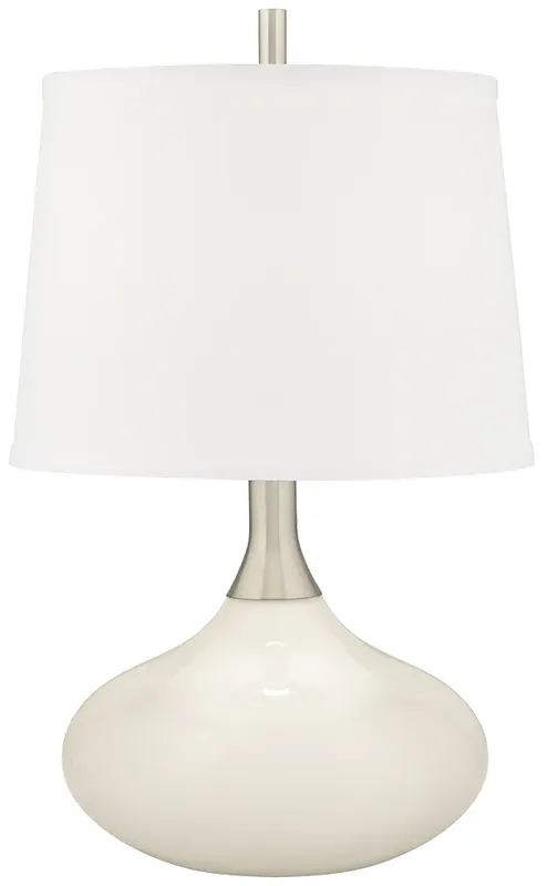 Color Plus Felix 24" West Highland White Modern Table Lamp