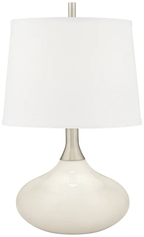 Color Plus Felix 24" West Highland White Modern Table Lamp