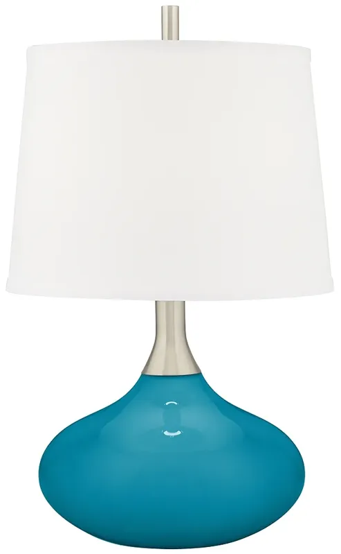 Color Plus Felix 24" High Caribbean Sea Blue Coastal Modern Table Lamp