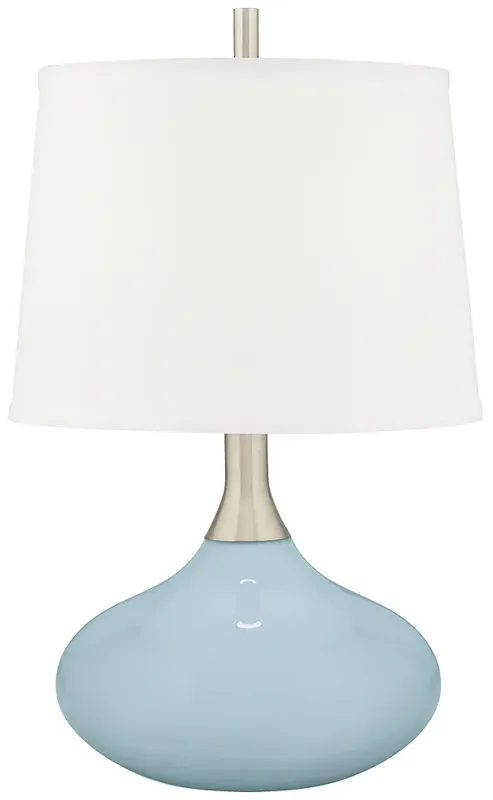 Color Plus Felix 24" Vast Sky Blue Modern Glass Table Lamp