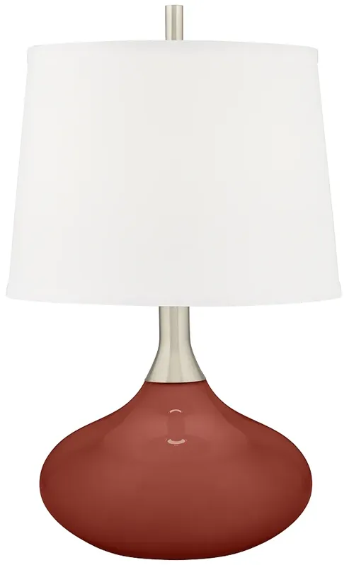 Color Plus Felix 24" High Madeira Red Modern Glass Table Lamp