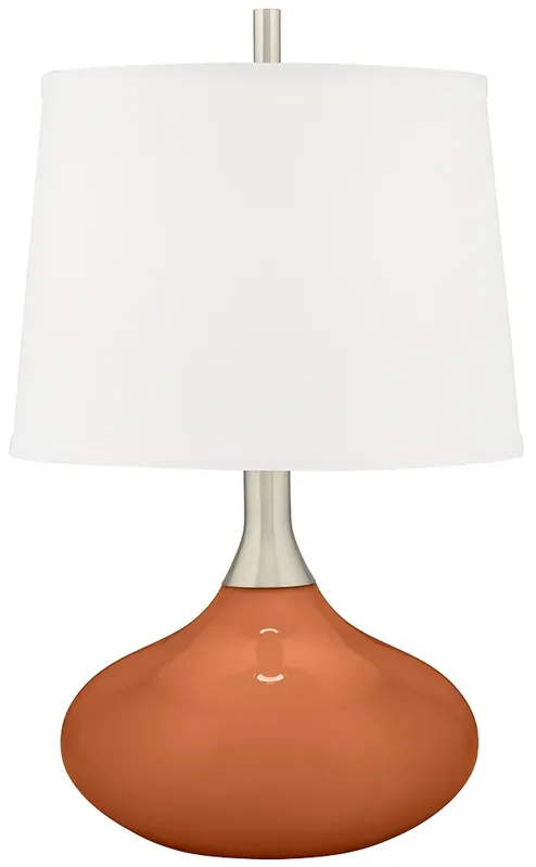 Color Plus Felix 24" High Robust Orange Modern Table Lamp