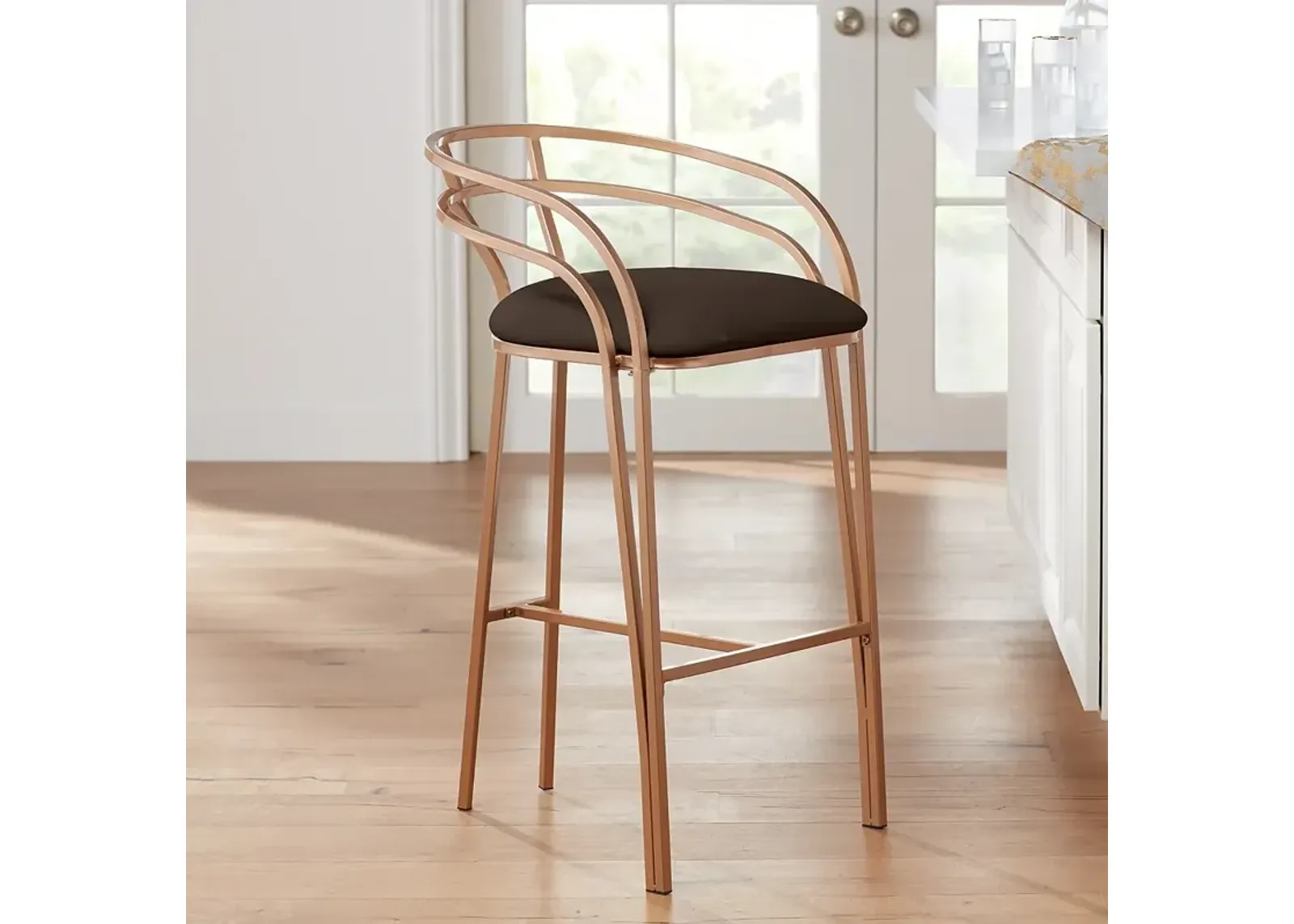 Tanner 30" Luxe Gold and Brown Barstool