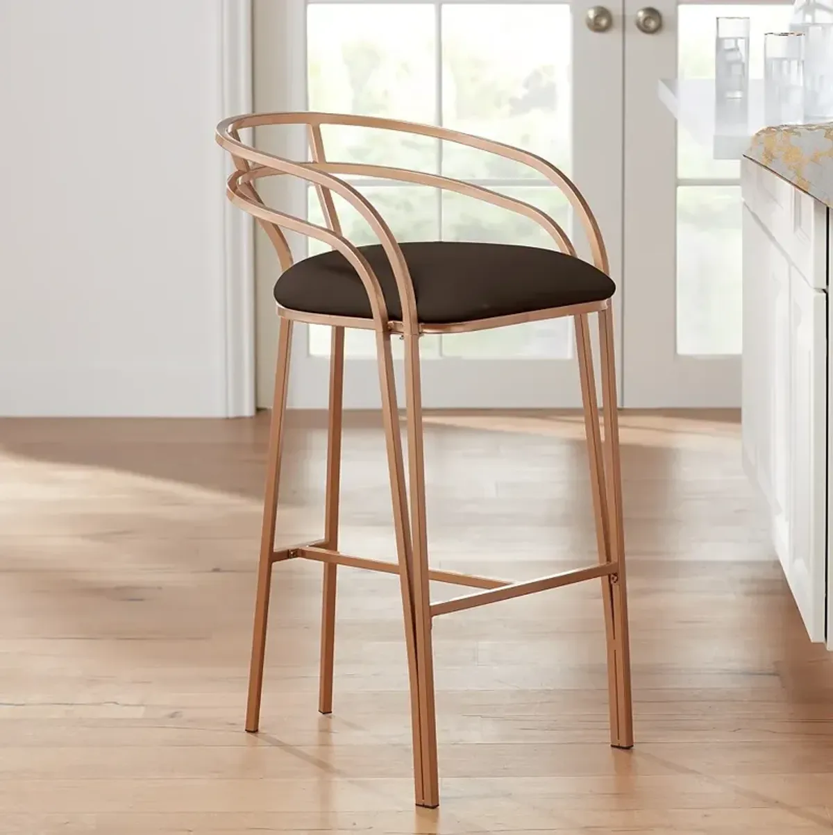 Tanner 30" Luxe Gold and Brown Barstool