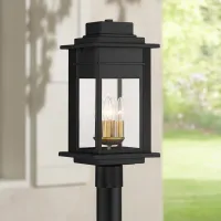Franklin Iron Bransford 19 1/4" Brass and Black Outdoor Post Light