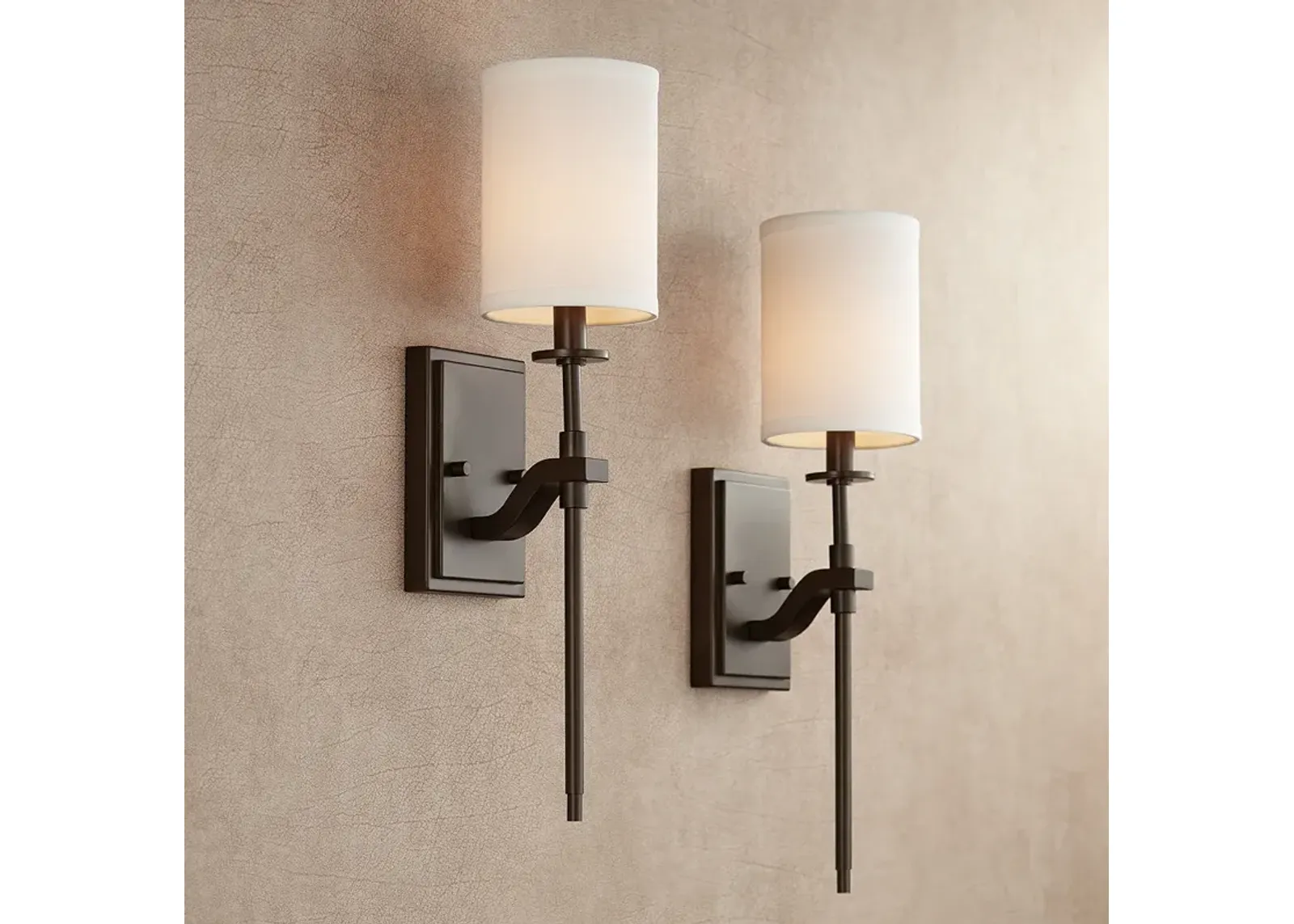 Possini Euro Walton 20" High Oil-Rubbed Bronze Wall Sconce Set of 2